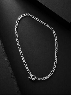 Heavy 925 Sterling Silver Figaro Chain Necklace 20” Unisex Toggle 39 Grams Fine